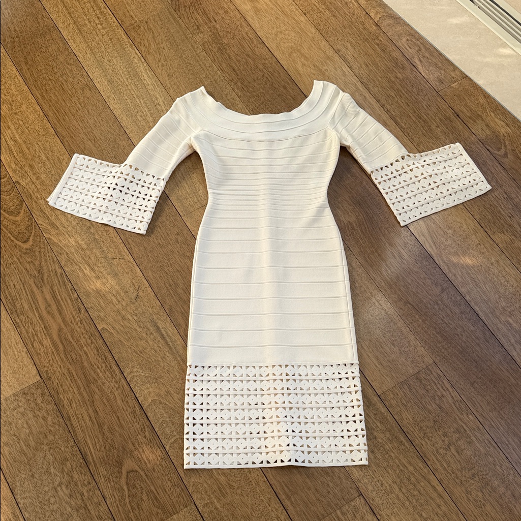 Herve Leger White Bandage Dress